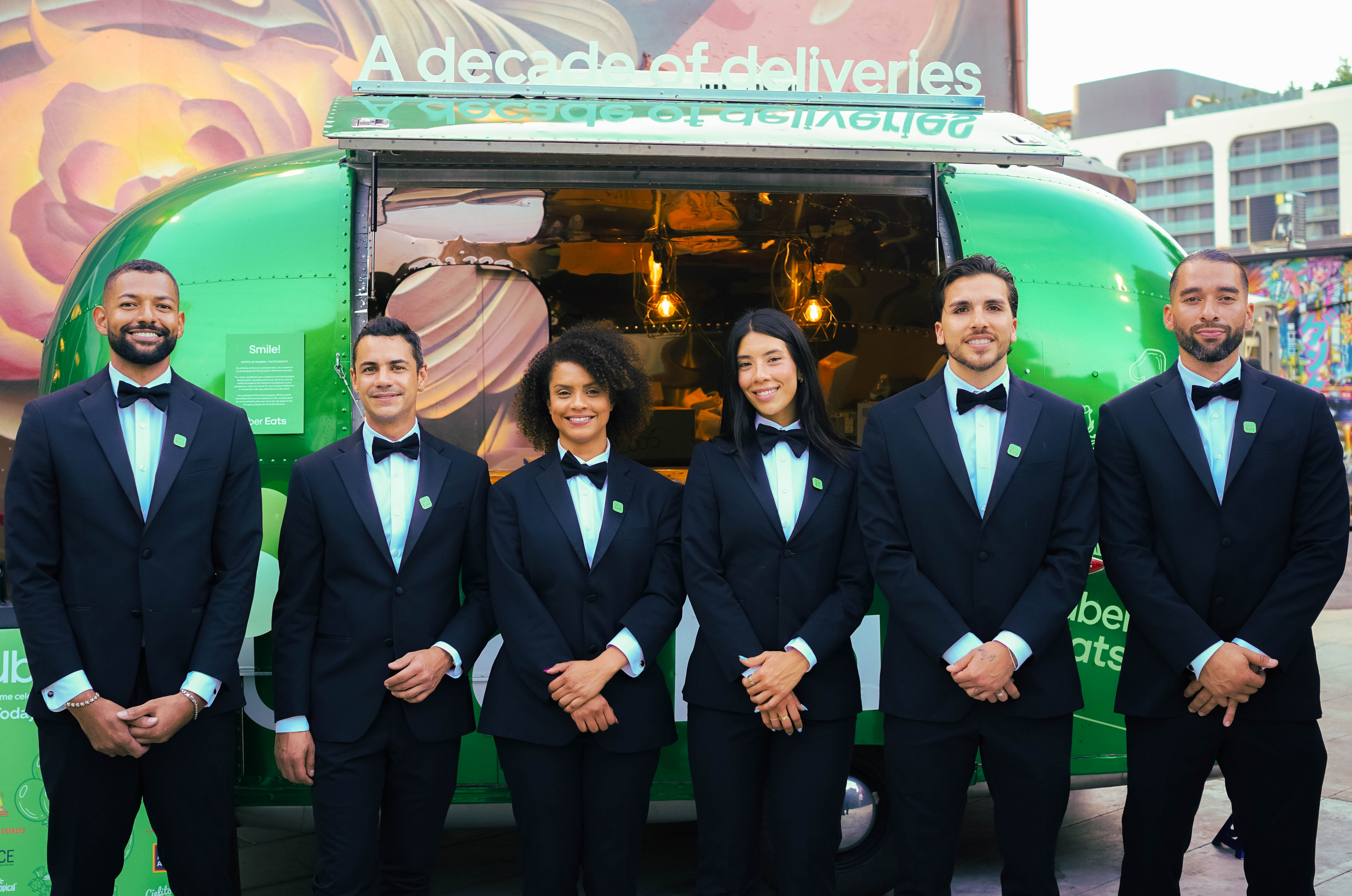 Uber Eats black-tie crew